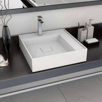 vidaXL Wastafel 50x50x12,3 cm mineraal gegoten/marmer, Verzenden