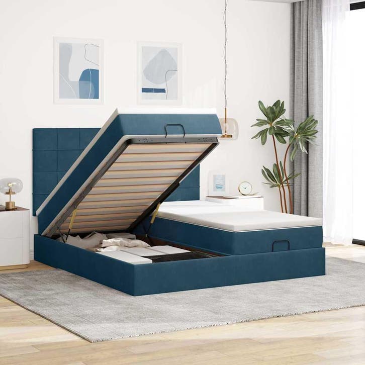 vidaXL Ottoman bed met matrassen 180x200cm fluweel, Huis en Inrichting, Slaapkamer | Bedden, Nieuw, Verzenden