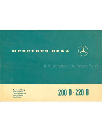 1970 MERCEDES BENZ E KLASSE INSTRUCTIEBOEKJE