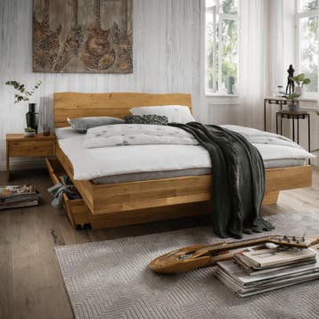 Forestales Astoria Kernbeuken Houten Zweefbed met Bedlades -, Nieuw