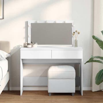 vidaXL Kaptafel met LED-verlichting 100x40x120 cm wit, Huis en Inrichting, Tafels | Kaptafels, Verzenden, Nieuw