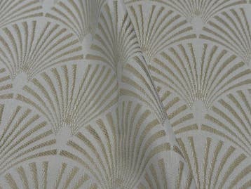 Elegante Jacquardstof Art Déco in beige en ivoor – GCFabrics
