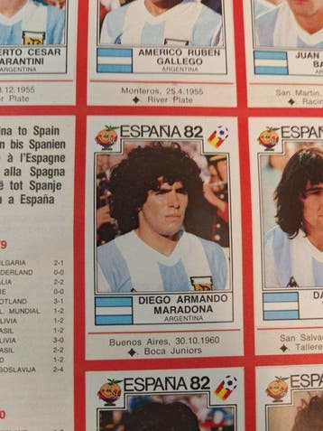 1982, 1985/86, 1993/94 Panini World Cup Stickers Diego, Verzamelen, Nieuw