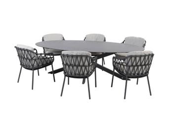 4 Seasons Outdoor Calpi tuinset met Privada tafel ovaal HPL, Nieuw