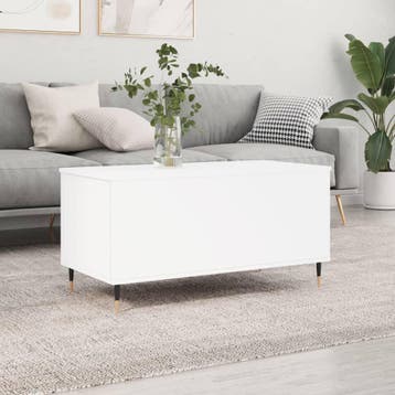 vidaXL Salontafel 90x44,5x45 cm bewerkt hout wit, Verzenden