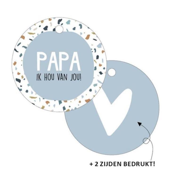 3x Cadeaulabel  Terrazzo  Papa (Per 3 stuks, Cadeaulabels), Diversen, Wenskaarten, Nieuw, Ophalen of Verzenden