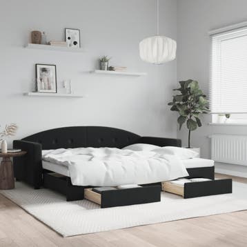 vidaXL Slaapbank met onderschuifbed en lades 90x190 cm, Verzenden, Nieuw
