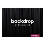 FORTEX Backdrop 6m (b) x 4m (h) zwart 320 gram/m², Verzenden