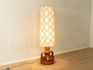Lampadaire - Céramique, Glacis, Textile - Style Fat Lava