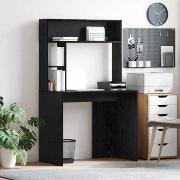 vidaXL Bureau Zwart Eiken 91 x 50 x 149 cm Bewerkt hout, Verzenden, Nieuw