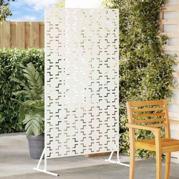 vidaXL Privacyscherm 100 x 50 x 180 cm Staal Wit, Tuin en Terras, Verzenden, Nieuw