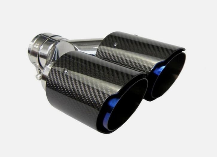 Universal Carbon Fiber Dual Exhaust Tip (Size : 63MM, Auto-onderdelen, Uitlaatsystemen, Nieuw, Ophalen of Verzenden
