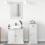 vidaXL Badkamermeubel Set met lade 3 pcs Antiek wit Massief, Verzenden, Nieuw