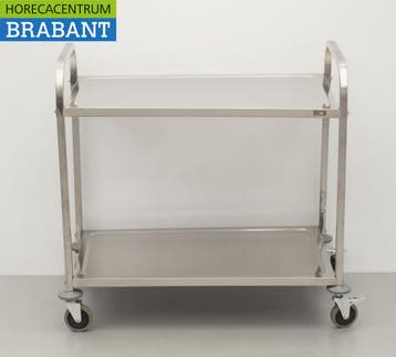 HCB inox Chariot de service 2 étages 95 cm Restauration, Verzenden