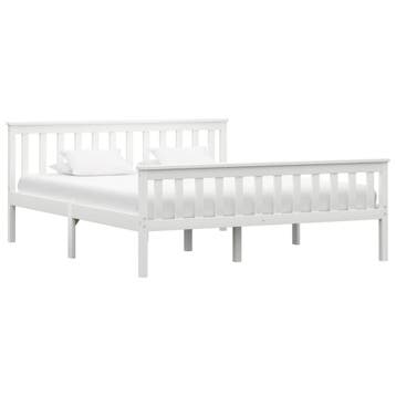 vidaXL Bedframe massief grenenhout wit 160x200 cm, Verzenden, Nieuw