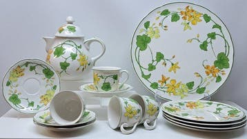 Villeroy & Boch - Service à thé et café (14) - Geranium -, Antiquités & Art