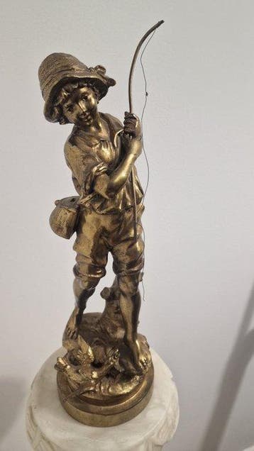 L.ouis & François Moreau - Beeld, Le petit pêcheur - 46 cm -