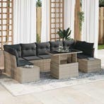 vidaXL Tuinbank Set met kussen 8 pcs Lichtgrijs en, Verzenden