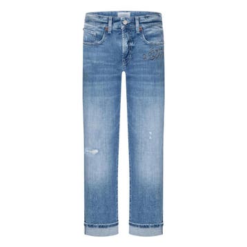 Cambio • blauwe Gini jeans destroy • 36, Kleding | Dames, Cambio, Nieuw, Maat 36 (S), Verzenden