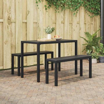 vidaXL Tuin Eettafel Set 3 st Antraciet Staal, Verzenden, Nieuw