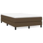 vidaXL Boxspring met matras stof donkerbruin 120x190 cm, Verzenden, Nieuw