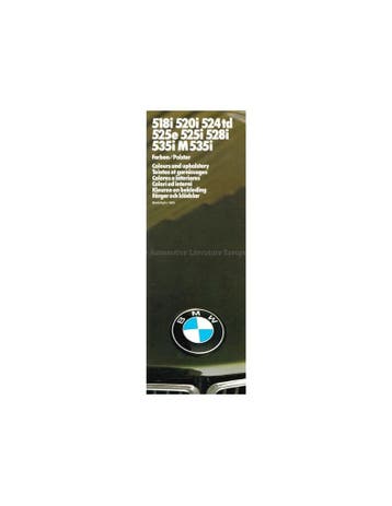 1985 BMW 5 SERIE KLEUREN EN BEKLEDING BROCHURE, Ophalen of Verzenden