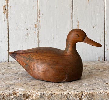 Appelant canard - Rare Antique Hand-Carved Wooden Duck Decoy