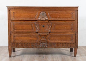 Prachtige antieke eiken commode – Louis XVI, Frankrijk 18e, Antiek en Kunst