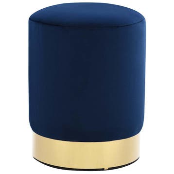 vidaXL Kruk fluweel 28 x 36 cm blauw en goudkleurig, Verzenden