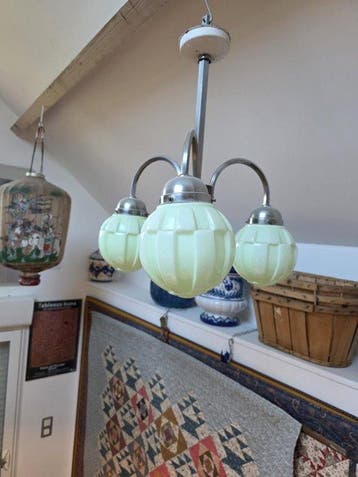 Lampe à suspendre - Opaline, Antiquités & Art
