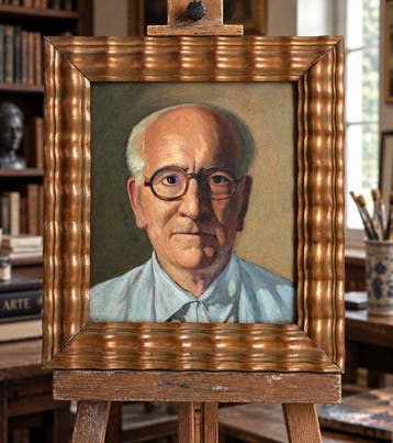 École espagnole (XX) - Portrait d’homme aux lunettes