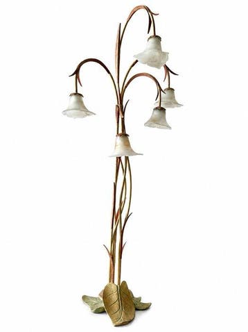 streggio - Lamp - Hout, Glas, Metaal - Bloemenlamp, Nieuw