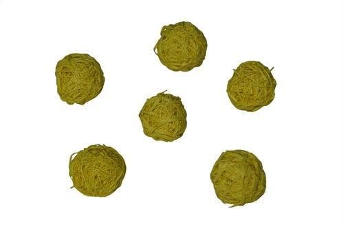 Rotan Stro Bal Geel dia 4 cm 15 stuks, Maison & Meubles, Accessoires pour la Maison | Plantes & Fleurs artificielles