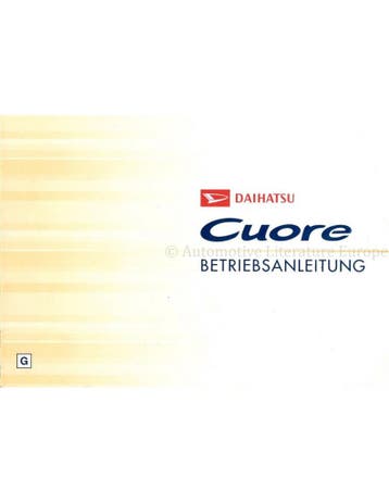 2008 DAIHATSU CUORE INSTRUCTIEBOEKJE DUITS, Auto diversen, Handleidingen en Instructieboekjes, Ophalen of Verzenden