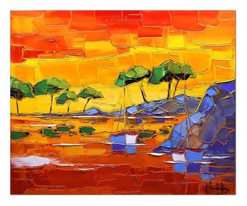 Olivier Pfleger - Mandrafina  Plage de la Côte-dazur, Antiquités & Art