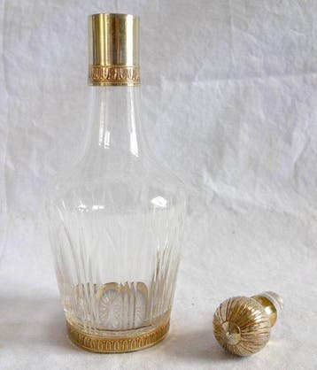 Baccarat - Carafe - Argent 950 - vermeil argent massif dor, Antiquités & Art