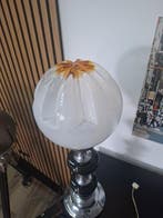 Lamp - IJzer, Hout en opaalglas - Vintage-lamp uit de jaren