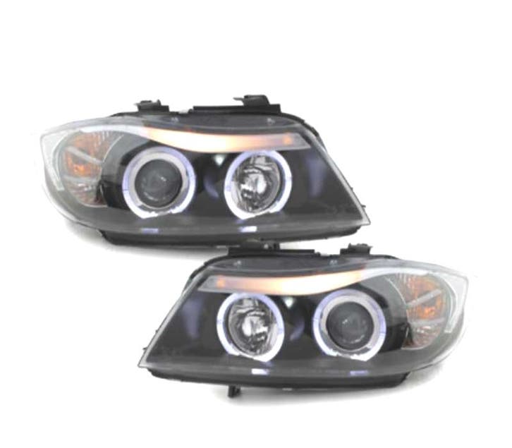 PHARES BMW E90 E91 05-08 ANGEL EYES FOND NOIR, Auto-onderdelen, Verlichting, Verzenden