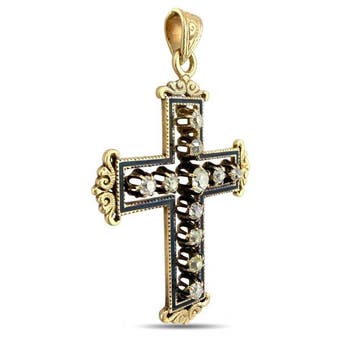 Pendentif - 14 carats Or jaune, Pendentif croix antique en