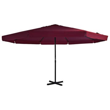 vidaXL Parasol met aluminium paal 500 cm bordeauxrood, Tuin en Terras, Verzenden, Nieuw