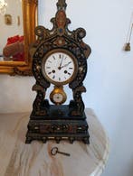 Pendule de cheminée - Bois, Laiton - 1880-1920, Antiquités & Art