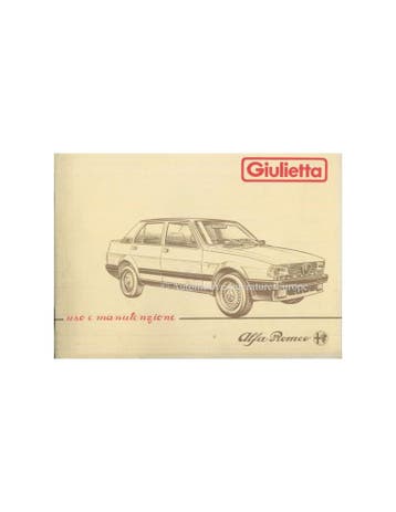 1984 ALFA ROMEO GIULIETTA INSTRUCTIEBOEKJE ITALIAANS