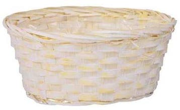 Rieten Mand Bamboe Basket Pastelgeel 20x9 cm, Nieuw
