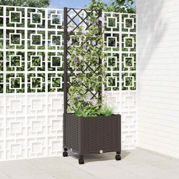 vidaXL Tuinsteker met schutting en wielen Bruin 40 x 40 x, Verzenden, Nieuw