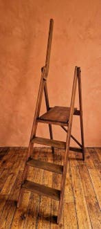 Marches - Bois - Échelle de bibliothèque, 20e siècle