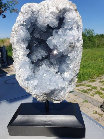 celestine Geode - Hoogte: 30 cm - Breedte: 18 cm- 6200 g, Collections, Minéraux & Fossiles
