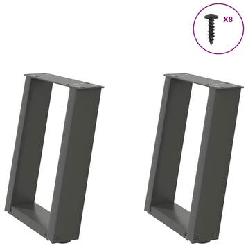 vidaXL Salontafelpoten 2 st U-vormig 28x(42-43) cm staal, Verzenden