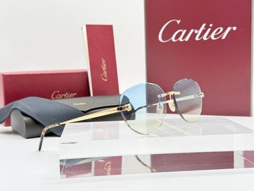 Cartier - Panthere CT0148O 100% Originali Gold Planted 18k -, Nieuw