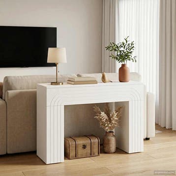 vidaXL Salontafel Wit 102 x 35 x 75 cm Bewerkt hout, Verzenden, Nieuw
