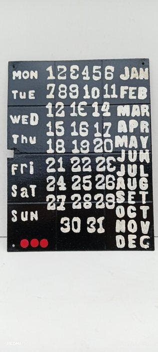 Eeuwigdurende kalender - Geëmailleerde eeuwigdurende